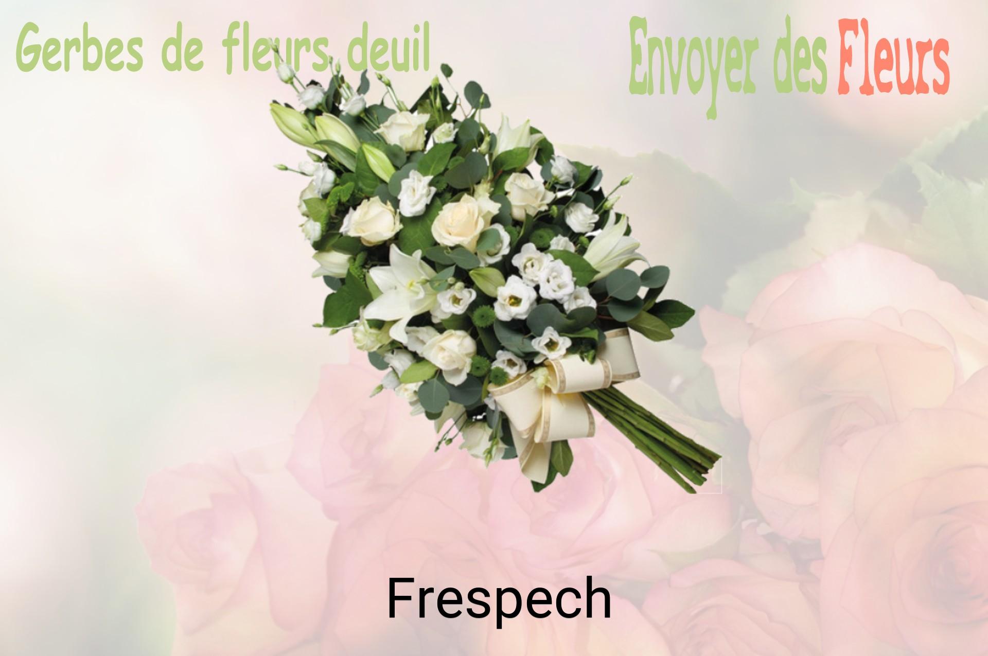 Gerbe de fleurs de deuil livrée à Frespech